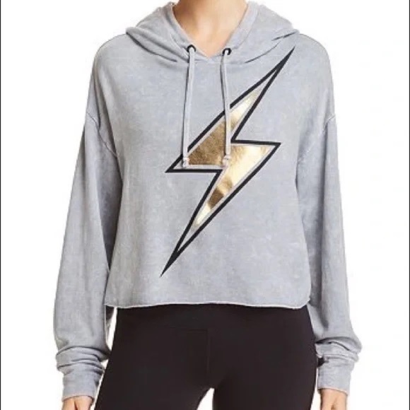 Vintage Havana Lightning Bolt Cropped Sweatshirt - Picture 1 of 5